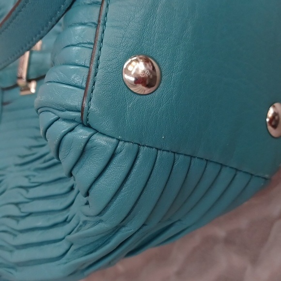 Coach Teal Pleated Taylor Satchel 25252 - Picture 12 of 16
